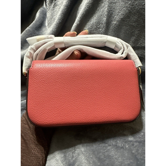 Michael Kors Jet Set Travel New NWT Pebbled Leather Berry Sorbet Crossbody $398 - Picture 7 of 12